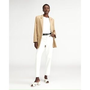 Everlane Jeans Button Fly 90s Cheeky Straight Leg High Rise White Bone Reg